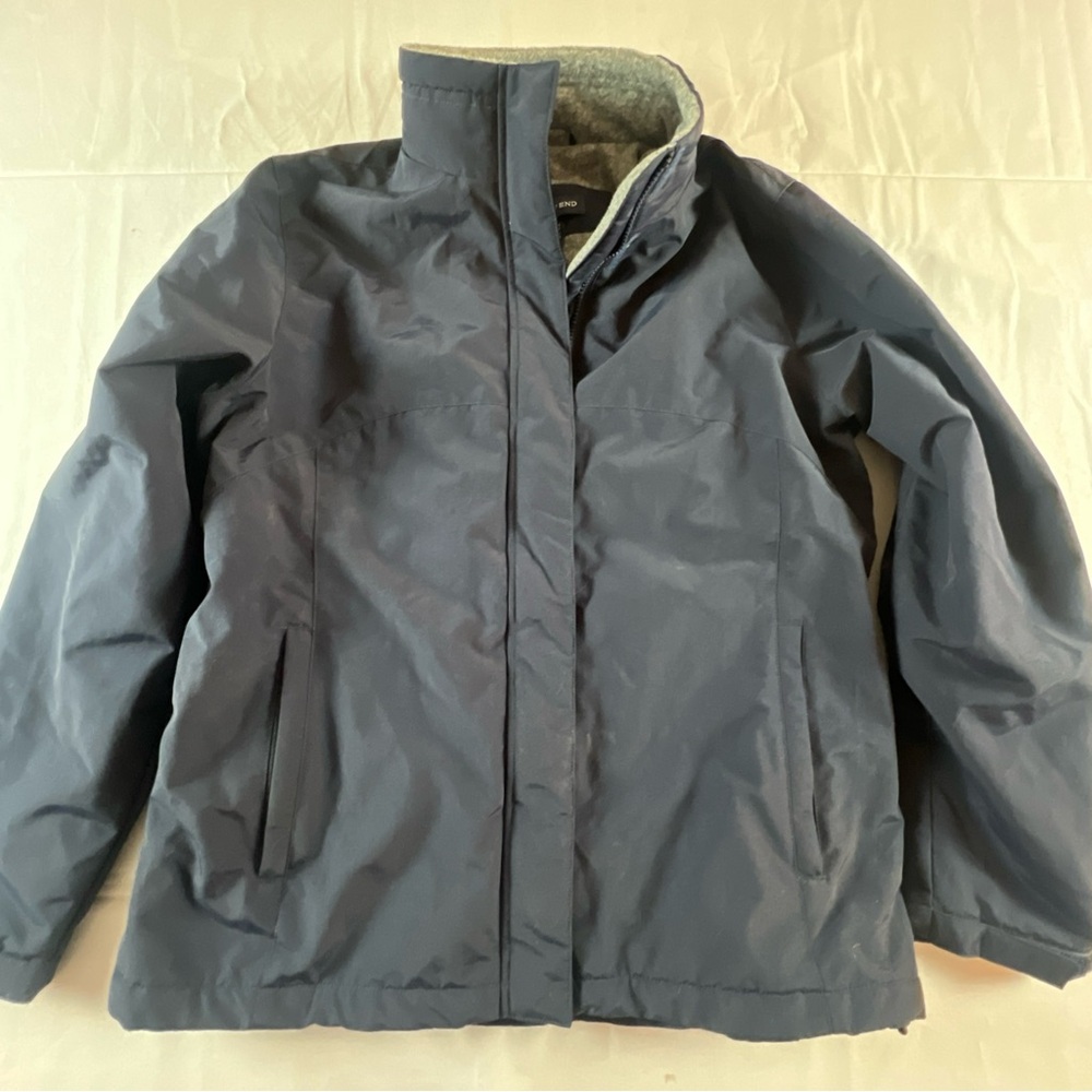 Lands’ End Insulated Jacket Womens Medium Blue Fleece Lined Style 393811